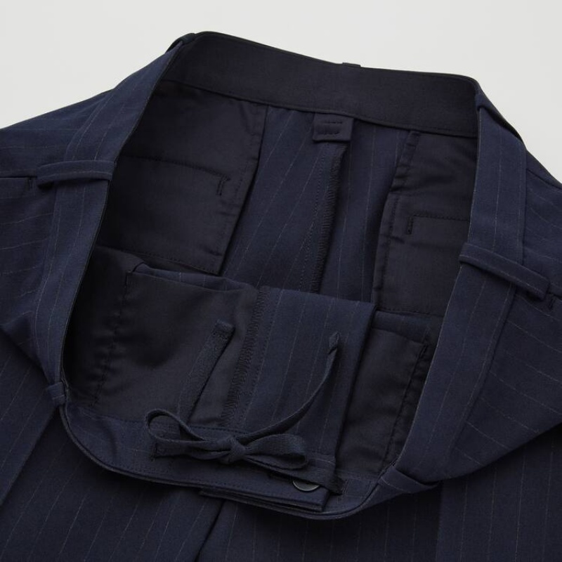 Pantalon Uniqlo Smart Striped Ankle Length Homme Bleu Marine | 7047343