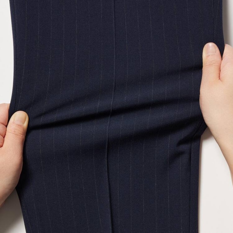 Pantalon Uniqlo Smart Striped Ankle Length Homme Bleu Marine | 7047343