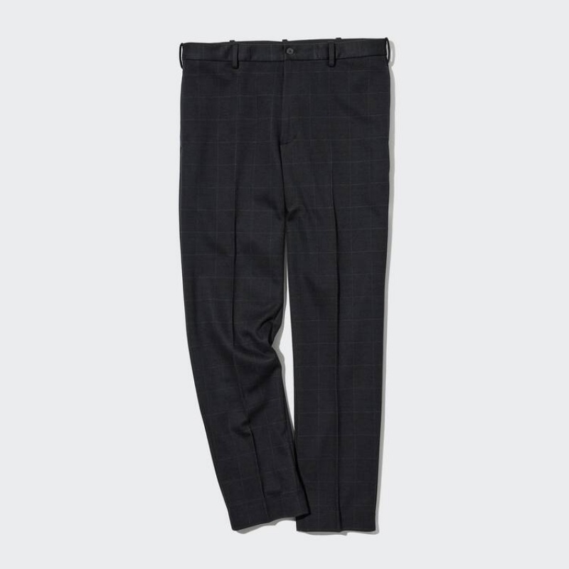 Pantalon Uniqlo Smart Windowpane Checked Ankle Length Homme Bleu Marine | 5465279