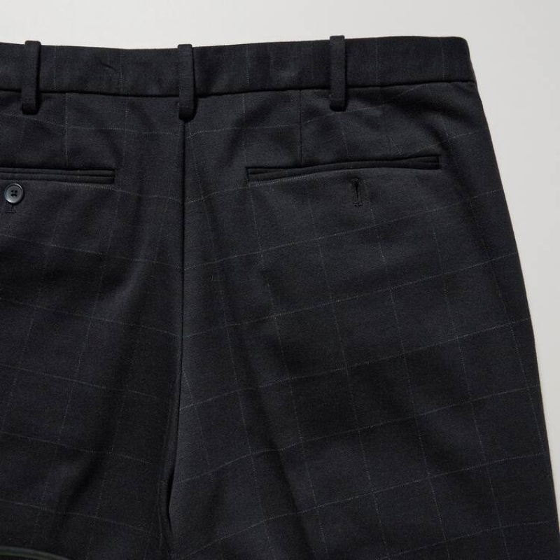 Pantalon Uniqlo Smart Windowpane Checked Ankle Length Homme Bleu Marine | 5465279