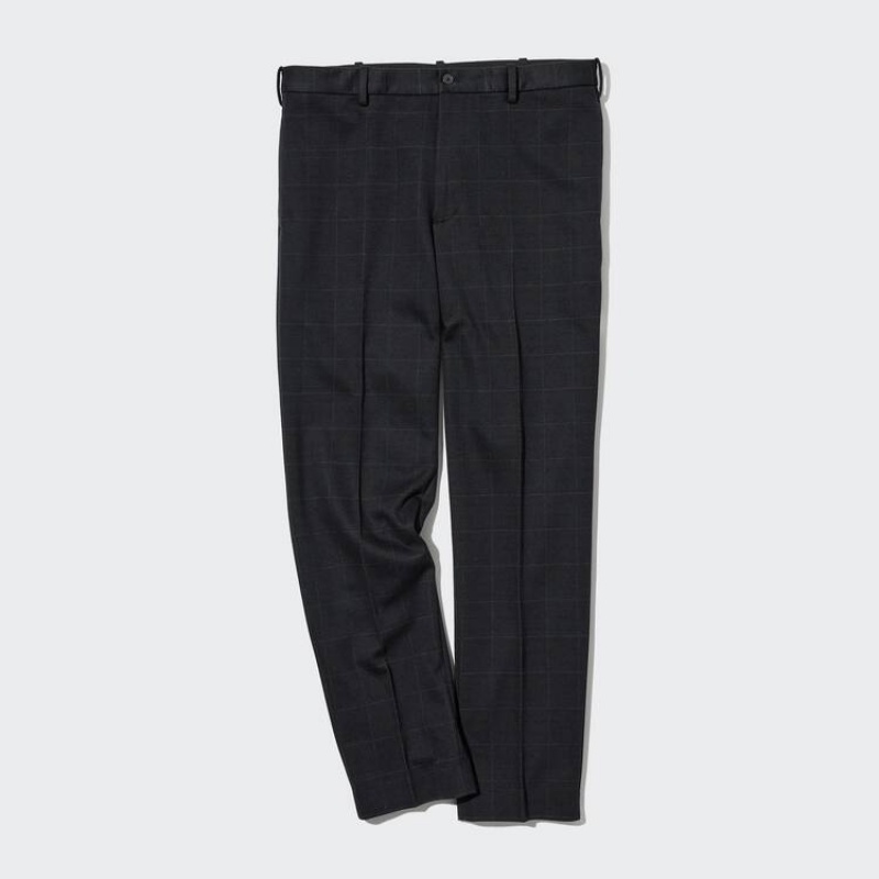 Pantalon Uniqlo Smart Windowpane Checked Ankle Length Homme Bleu Marine | 4144331