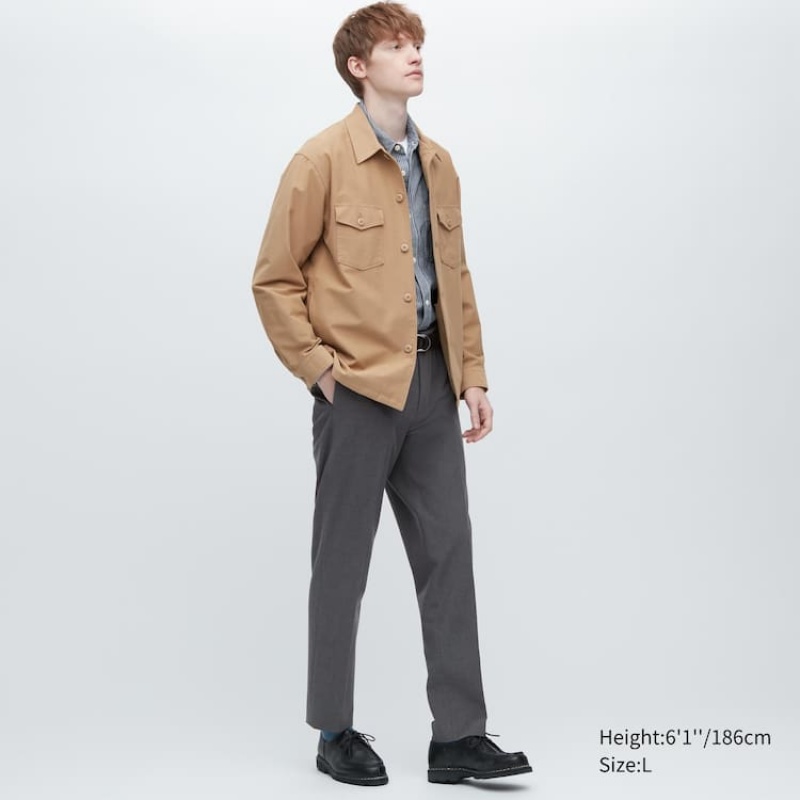 Pantalon Uniqlo Smart Wool-like Ankle Length Homme Grise | 6416901