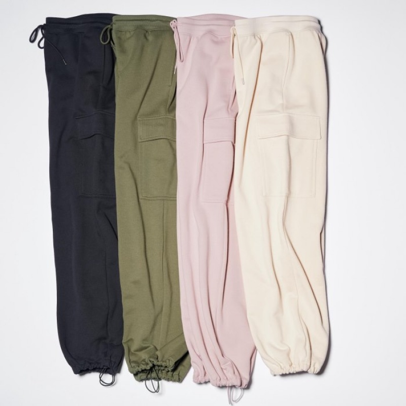 Pantalon Uniqlo Sweat Cargo Femme Blanche | 409525
