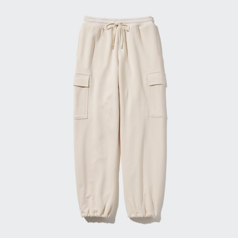 Pantalon Uniqlo Sweat Cargo Femme Blanche | 409525