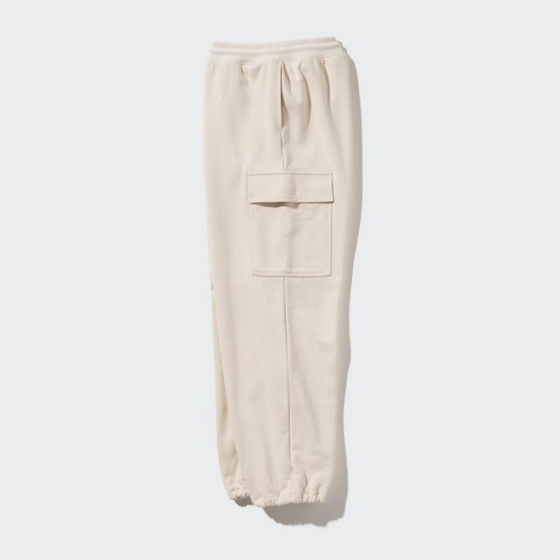 Pantalon Uniqlo Sweat Cargo Femme Blanche | 409525