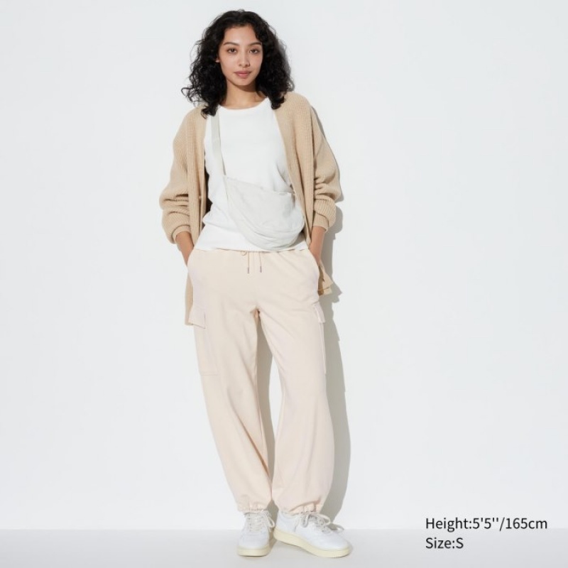 Pantalon Uniqlo Sweat Cargo Femme Blanche | 409525