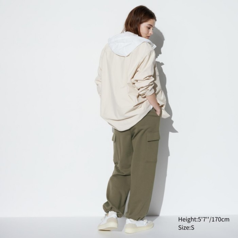 Pantalon Uniqlo Sweat Cargo Femme Vert Olive | 2529709