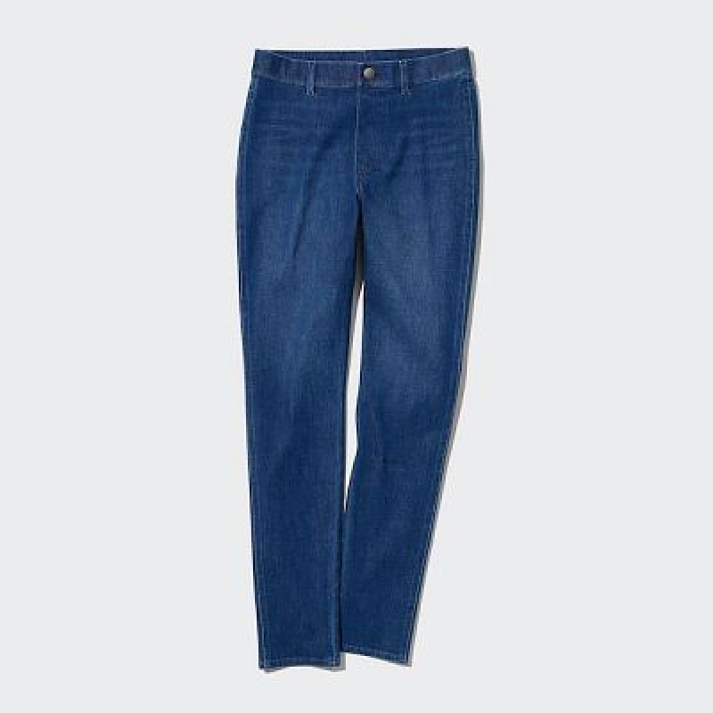 Pantalon Uniqlo Ultra Stretch Denim Femme Bleu Marine | 9889650