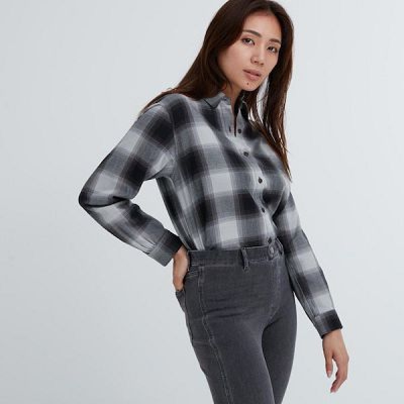 Pantalon Uniqlo Ultra Stretch Denim Femme Grise | 7458804