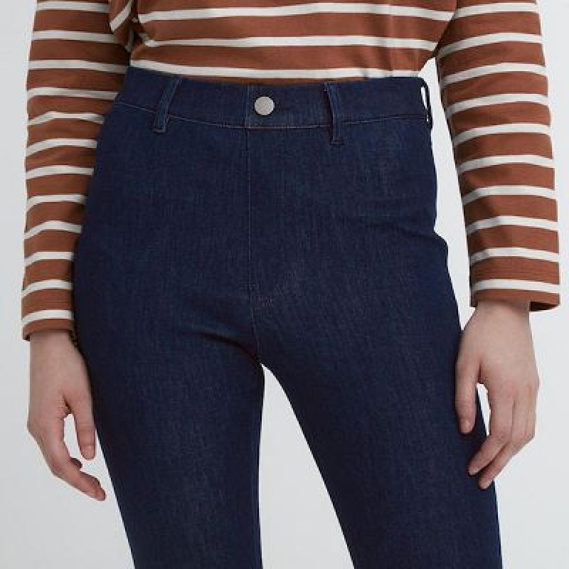 Pantalon Uniqlo Ultra Stretch Denim Femme Bleu Marine | 705033
