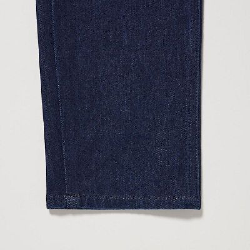 Pantalon Uniqlo Ultra Stretch Denim Femme Bleu Marine | 6774829
