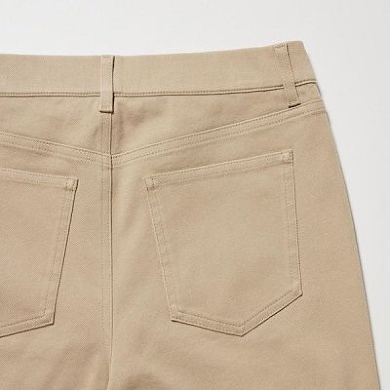 Pantalon Uniqlo Ultra Stretch Femme Beige | 6451234