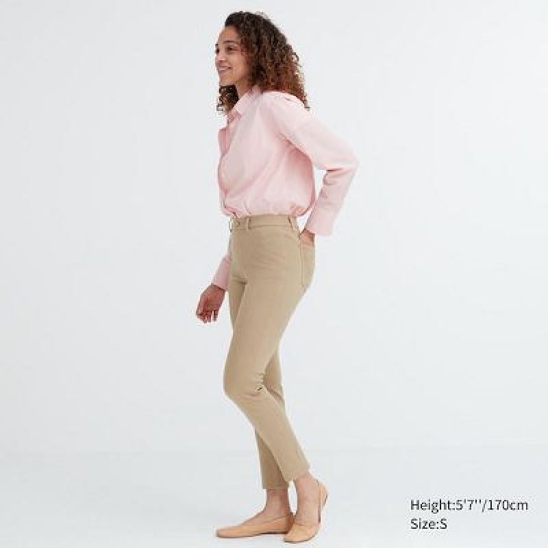 Pantalon Uniqlo Ultra Stretch Femme Beige | 9951621
