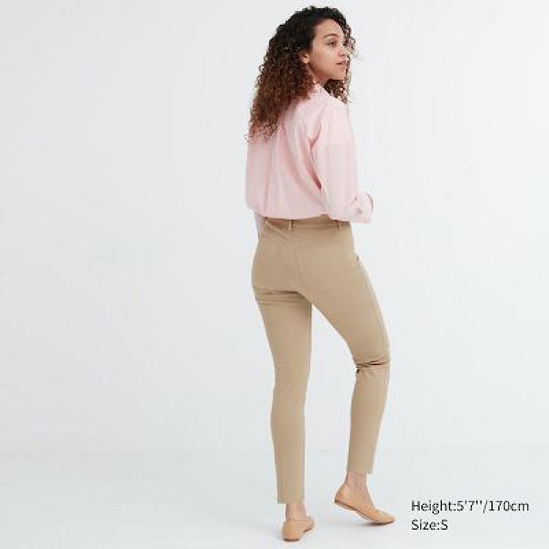Pantalon Uniqlo Ultra Stretch Femme Beige | 9951621