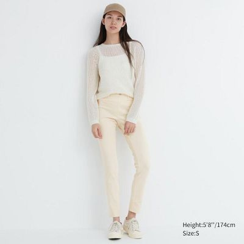 Pantalon Uniqlo Ultra Stretch Femme Blanche | 6072210