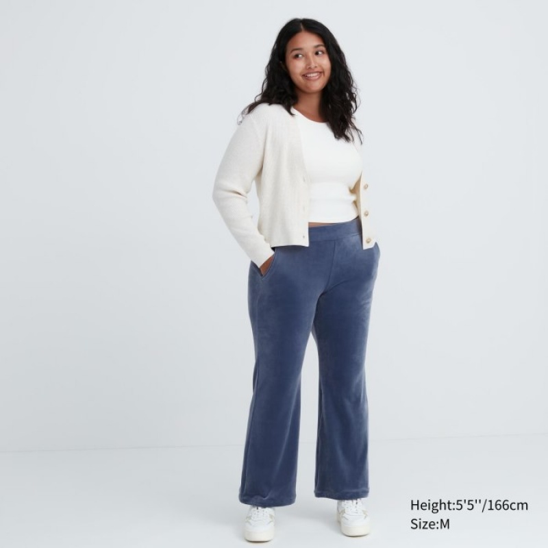 Pantalon Uniqlo Ultra Stretch Smooth Lounge Femme Bleu | 3119798