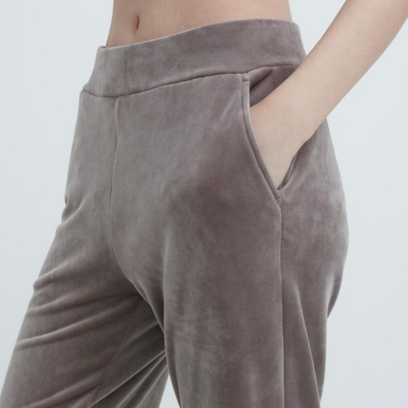 Pantalon Uniqlo Ultra Stretch Smooth Lounge Femme Marron | 9850889