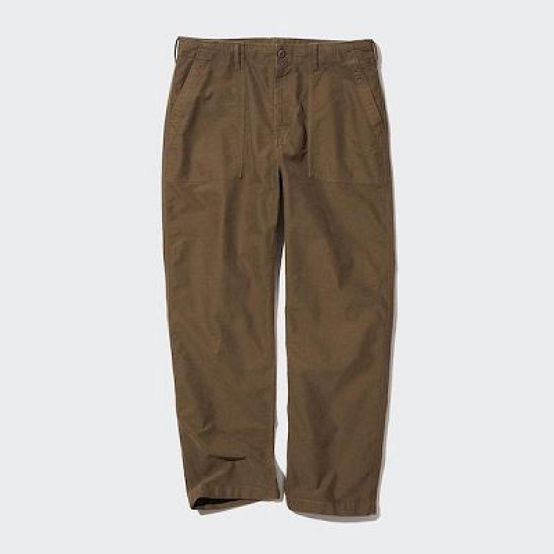 Pantalon Uniqlo Utility Work Femme Marron | 9119114