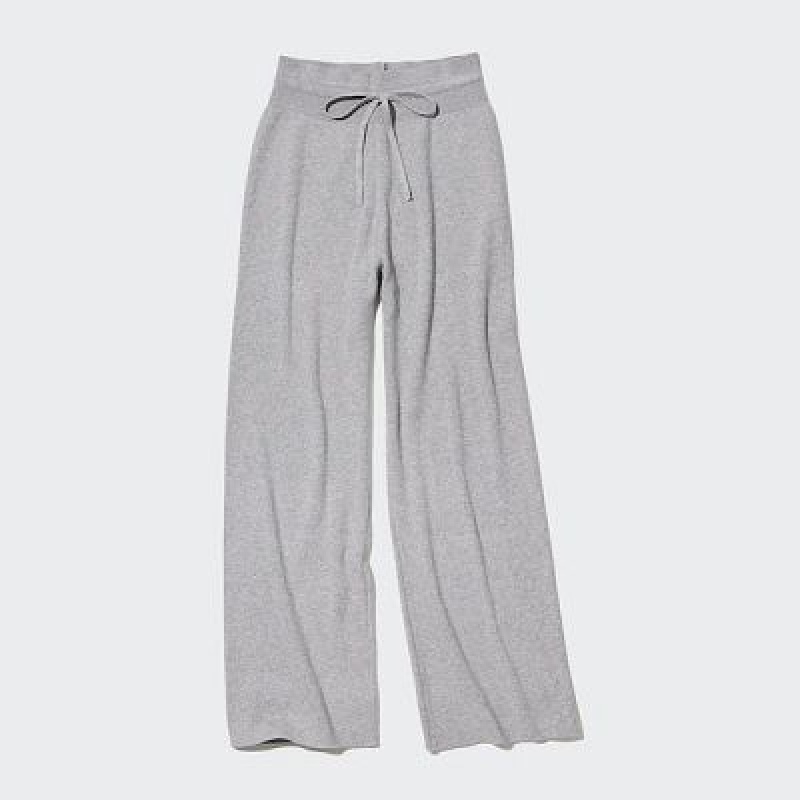 Pantalon Uniqlo Washable Knit Ribbed Femme Grise | 1046626