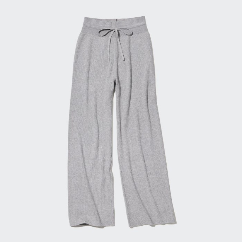 Pantalon Uniqlo Washable Knit Ribbed Lounge Femme Grise | 6662993