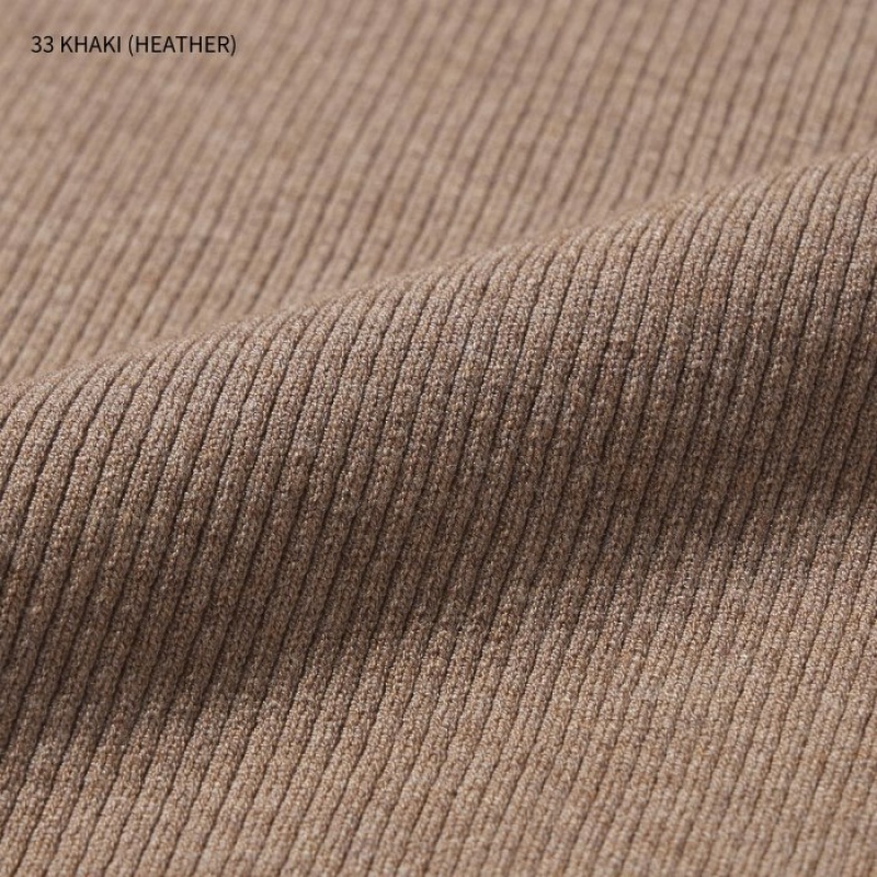 Pantalon Uniqlo Washable Knit Ribbed Lounge Femme Kaki | 2200675