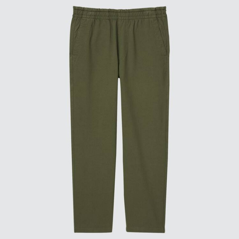 Pantalon Uniqlo Washed Jersey Ankle Length Homme Vert Olive | 69462