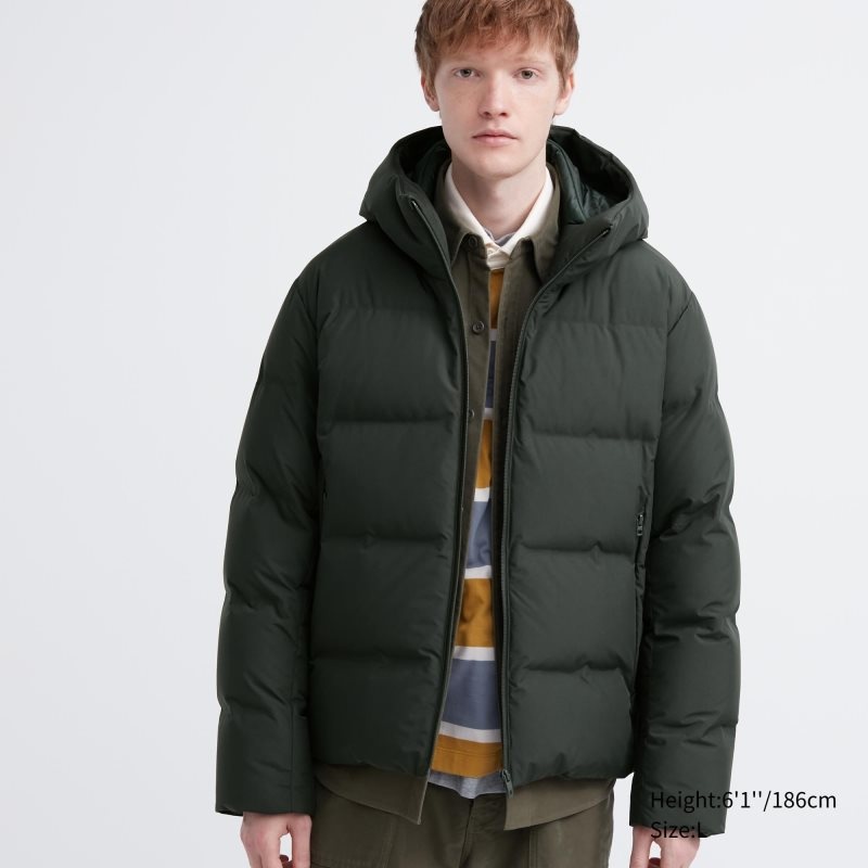 Parka Uniqlo 3d Cut Seamless Down Homme Vert | 6174721