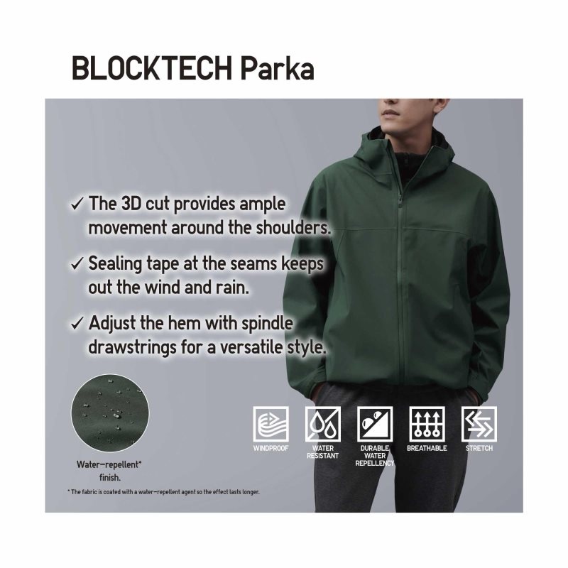 Parka Uniqlo Blocktech 3d Cut Homme Noir | 6359238