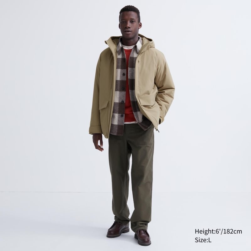 Parka Uniqlo Hybrid Down 3d Cut Homme Beige | 9140060