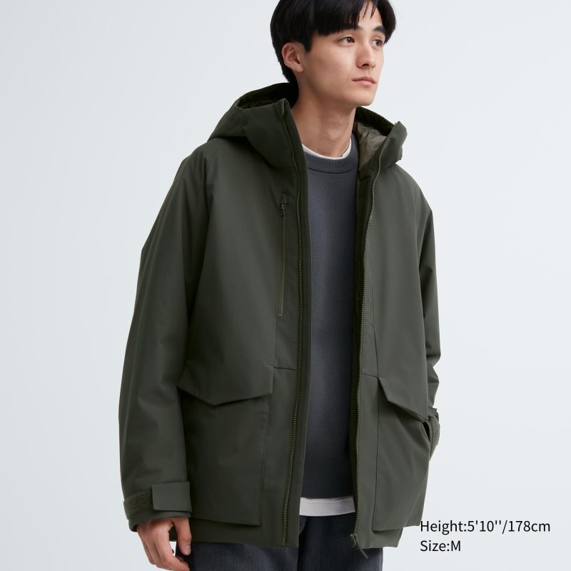 Parka Uniqlo Hybrid Down 3d Cut Homme Vert | 2044574
