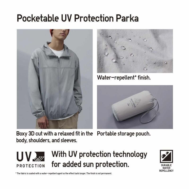 Parka Uniqlo Pocketable Uv Protection 3d Cut Homme Bleu | 5671766