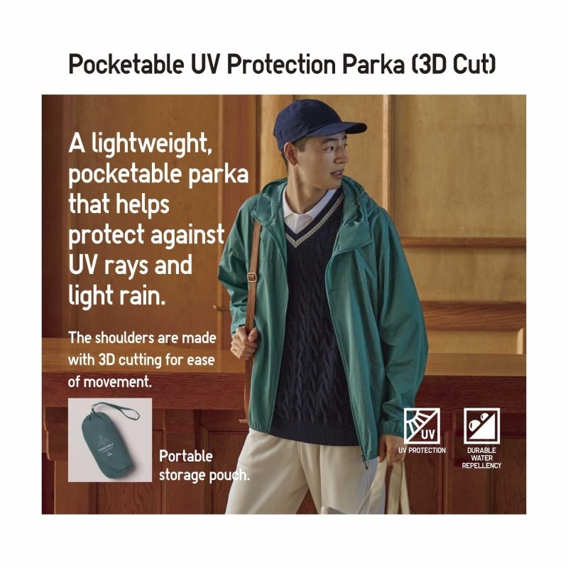 Parka Uniqlo Pocketable Uv Protection 3d Cut Color Block Homme Jaune | 305001