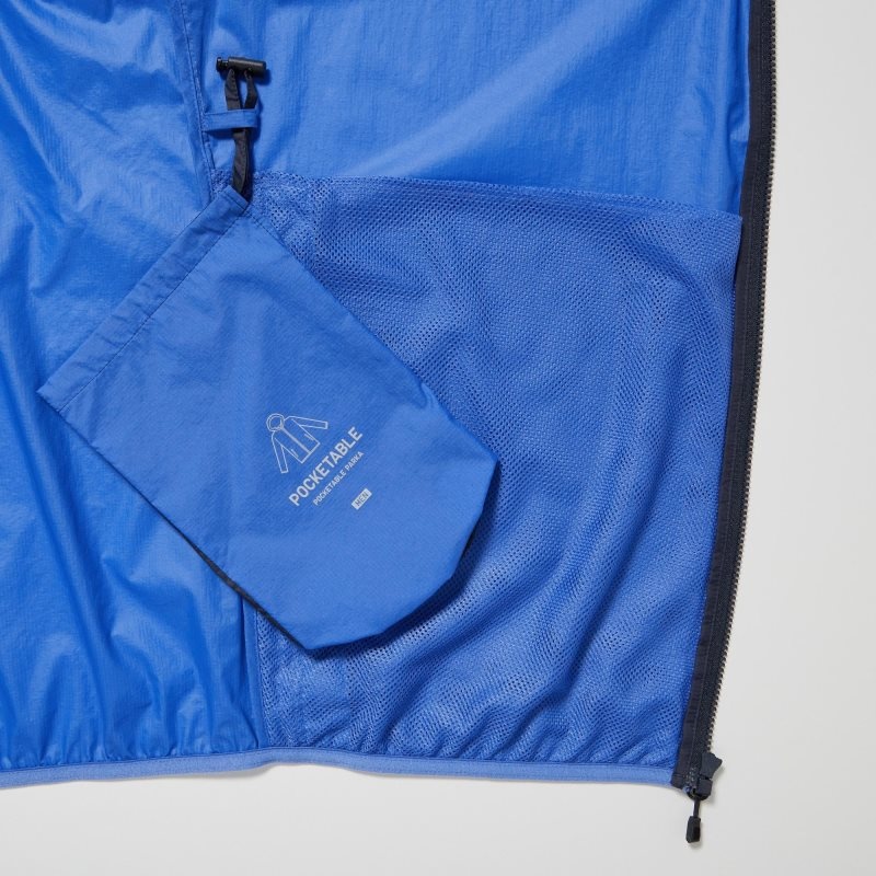 Parka Uniqlo Pocketable Uv Protection 3d Cut Color Block Homme Bleu | 5332666