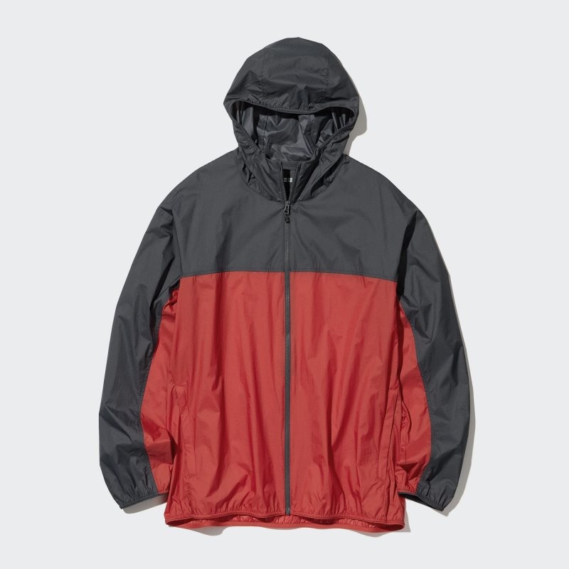 Parka Uniqlo Pocketable Uv Protection 3d Cut Color Block Homme Rouge | 4114964