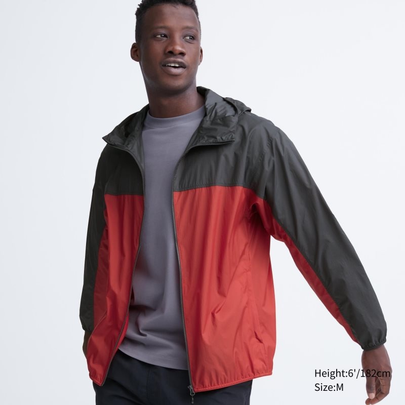 Parka Uniqlo Pocketable Uv Protection 3d Cut Color Block Homme Rouge | 4114964