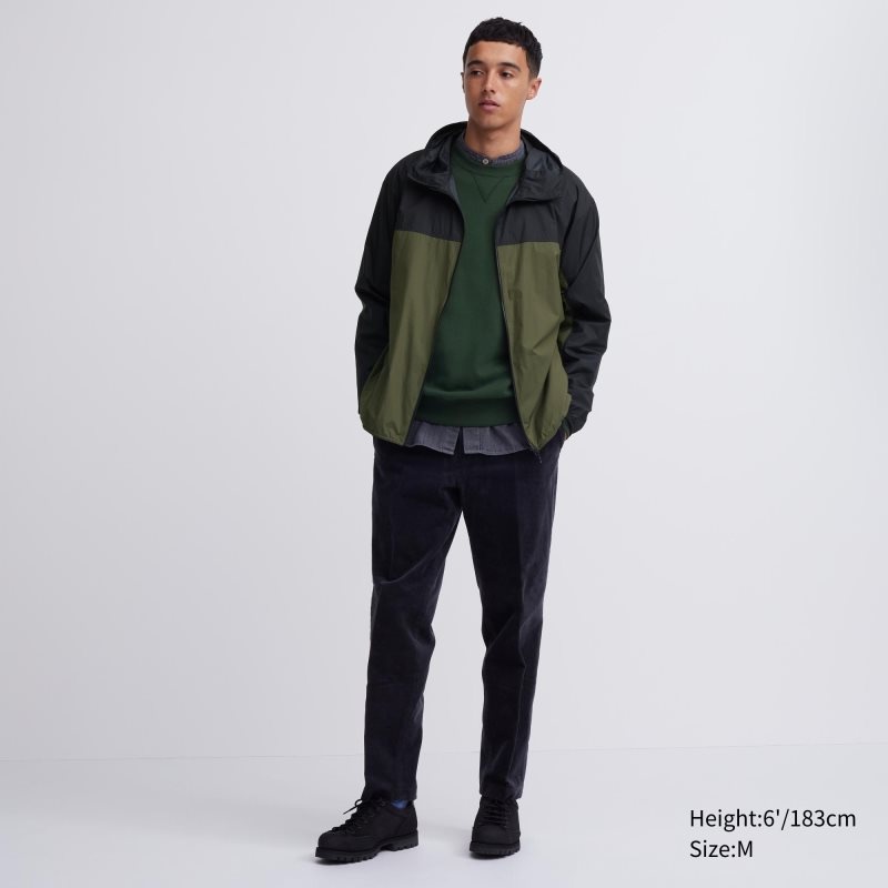Parka Uniqlo Pocketable Uv Protection 3d Cut Color Block Homme Vert Olive | 5331216