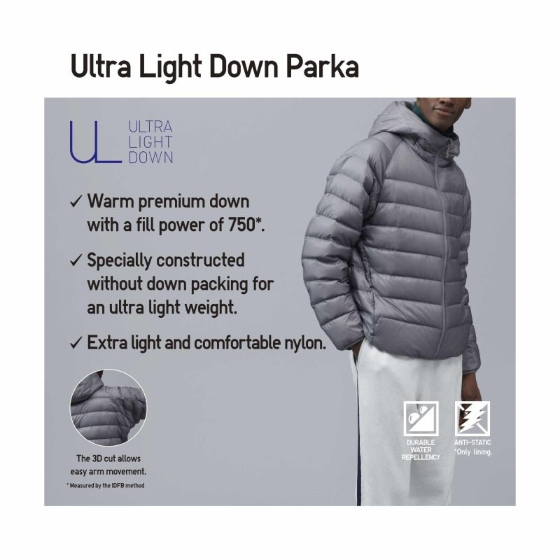 Parka Uniqlo Ultra Light Down 3d Cut Homme Noir | 2717501