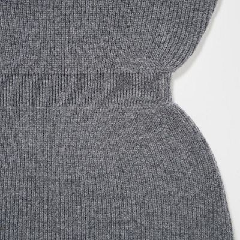 Peignoir Uniqlo Boat Neck Long-Sleeve Knit Femme Grise | 3825821