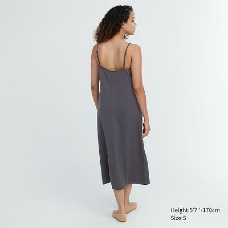Peignoir Uniqlo Camisole Midi Femme Grise | 171133
