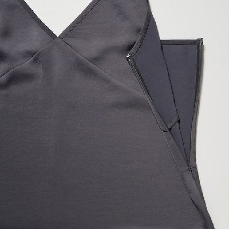 Peignoir Uniqlo Camisole Midi Femme Grise | 171133