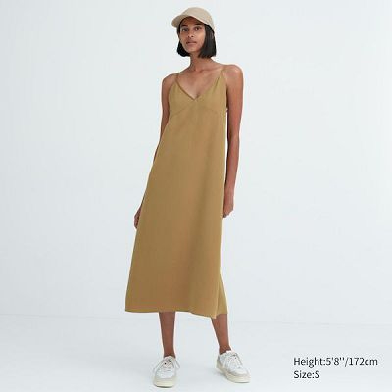 Peignoir Uniqlo Camisole Midi Femme Marron | 7891710