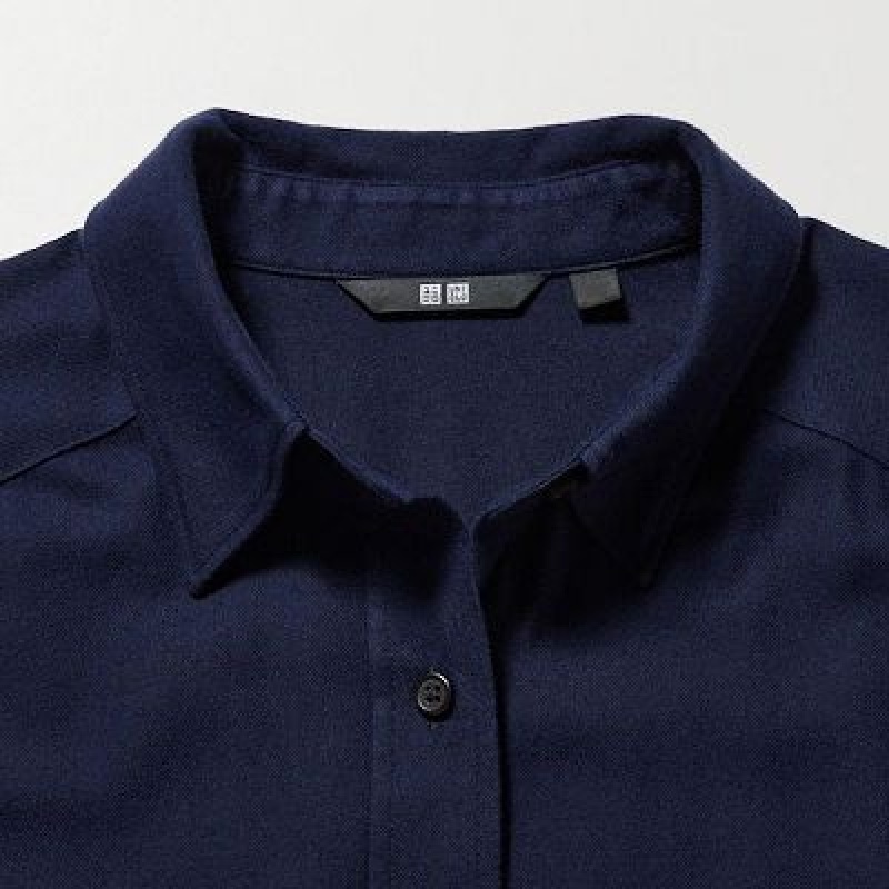 Peignoir Uniqlo Soft Brushed Long-Sleeve Femme Bleu Marine | 5398323