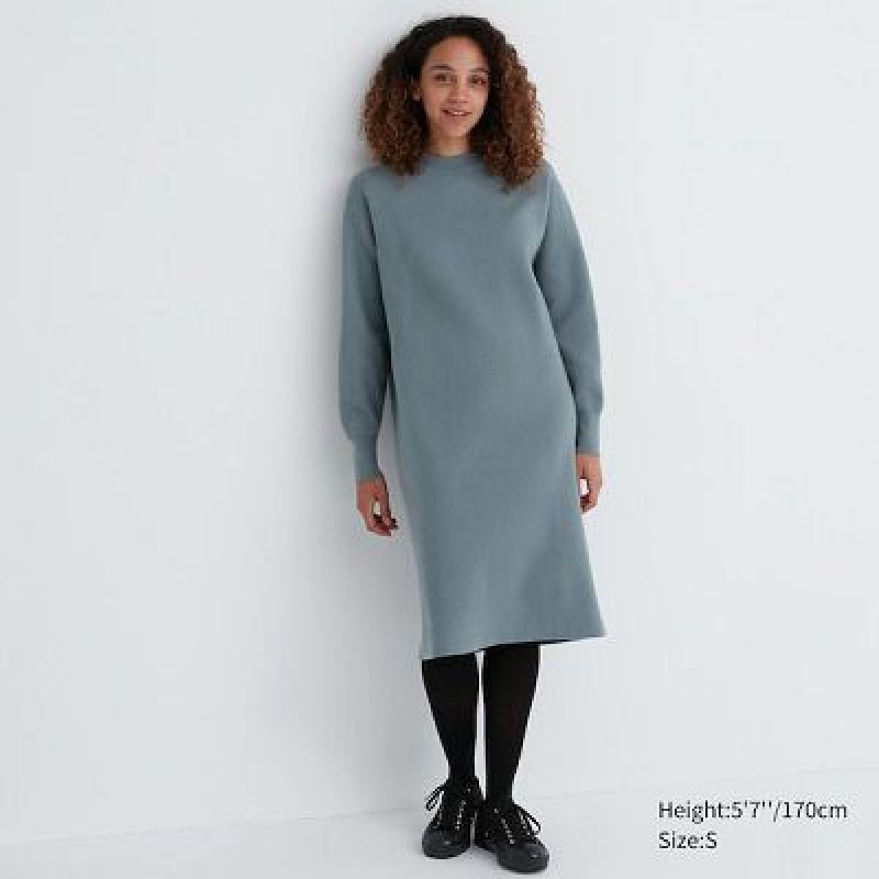 Peignoir Uniqlo Souffle Yarn Long-Sleeve Femme Vert | 1010656