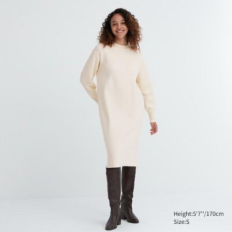 Peignoir Uniqlo Souffle Yarn Long-Sleeve Femme Blanche | 5297222