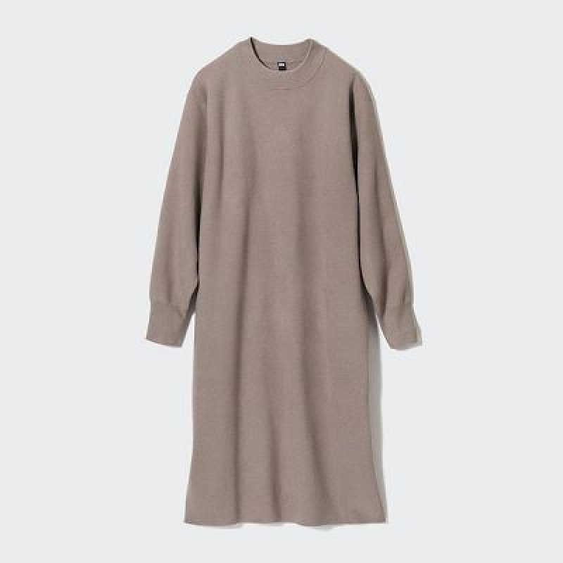Peignoir Uniqlo Souffle Yarn Long-Sleeve Femme Beige | 5442965