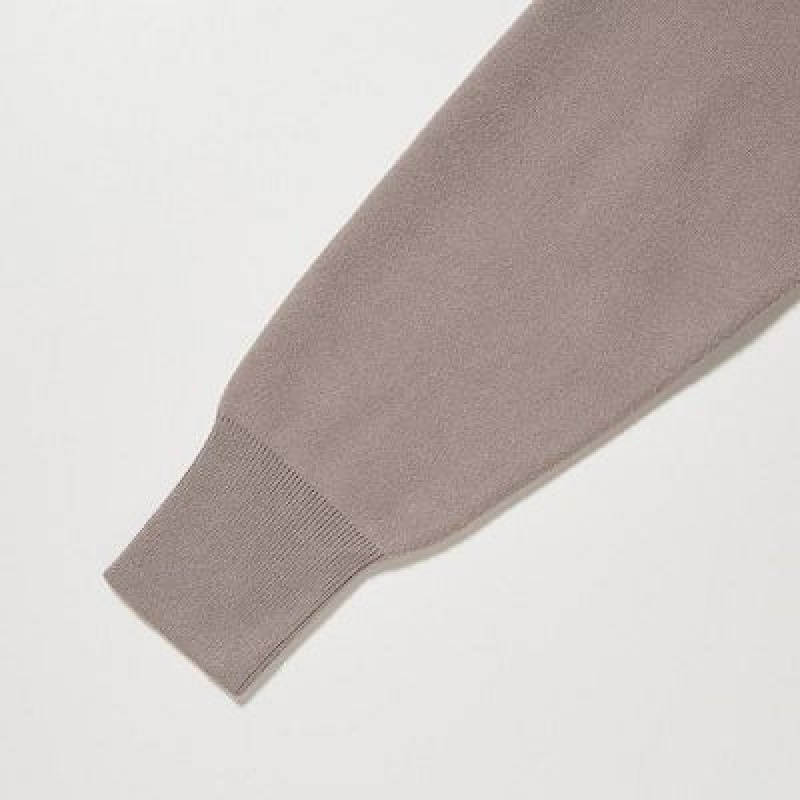 Peignoir Uniqlo Souffle Yarn Long-Sleeve Femme Beige | 5442965