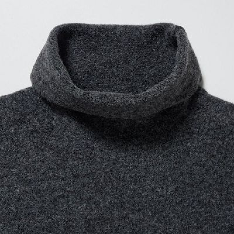Peignoir Uniqlo Souffle Yarn Turtleneck Femme Grise | 9224607