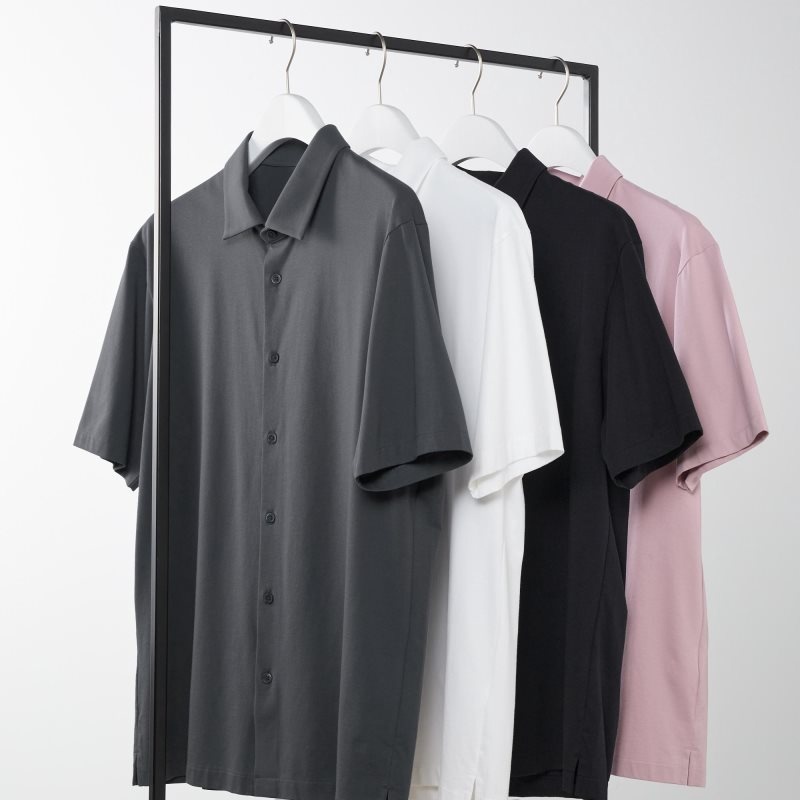 Polos Uniqlo Airism Full Open Short-sleeve Homme Grise | 3593384