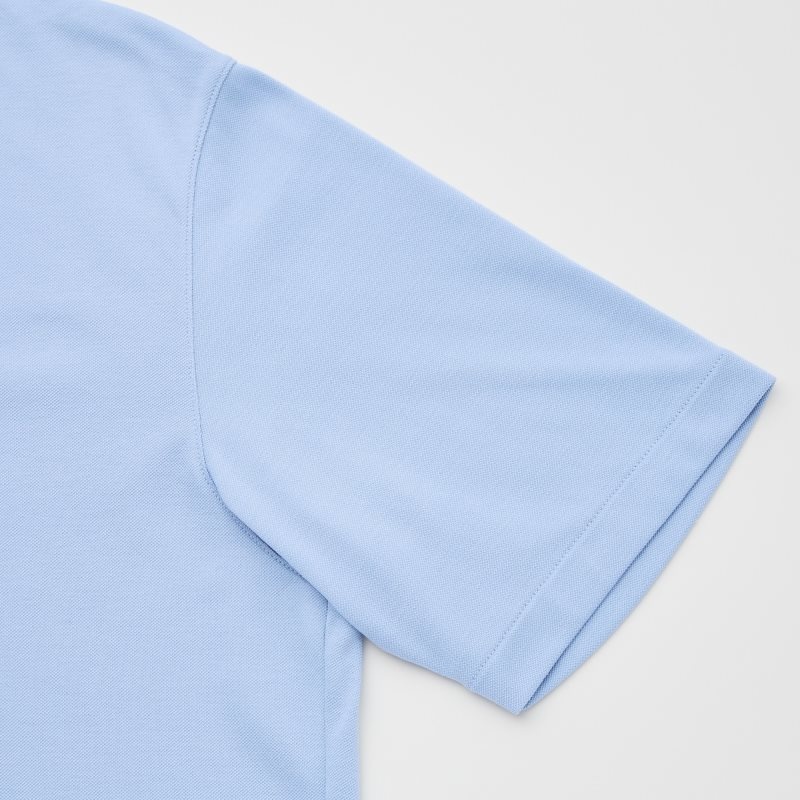 Polos Uniqlo Airism Pique Short-sleeve Homme Bleu | 7841618