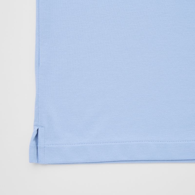 Polos Uniqlo Airism Pique Short-sleeve Homme Bleu | 7841618